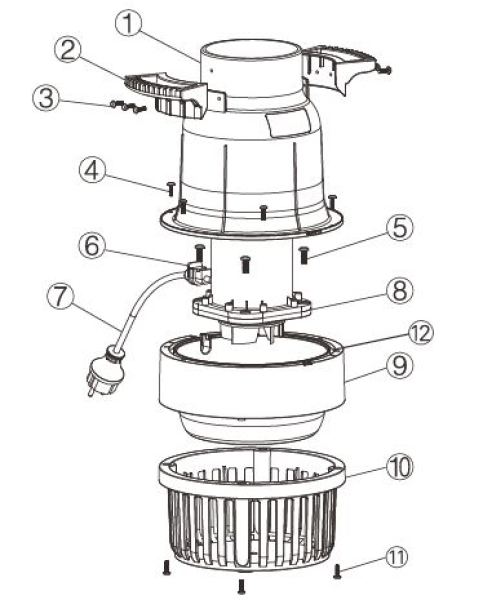 Osaga tube pump 45000l / h Pond and Stream Pump, 398 Watt